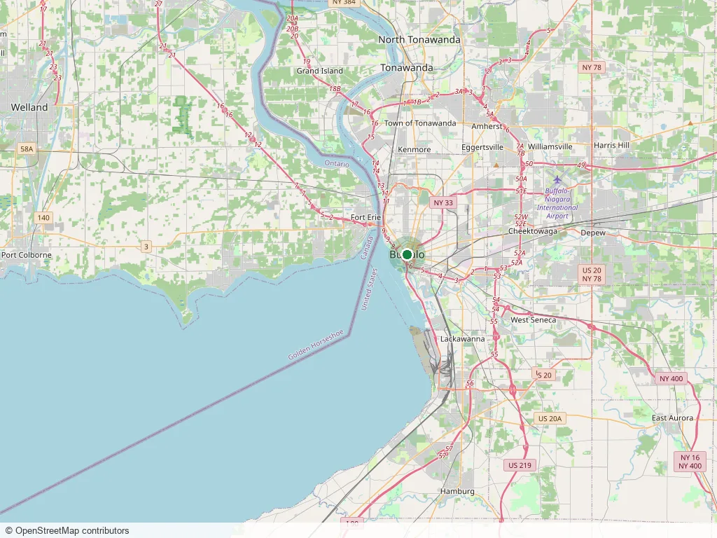 Map of the Buffalo junk car pickup coverage area