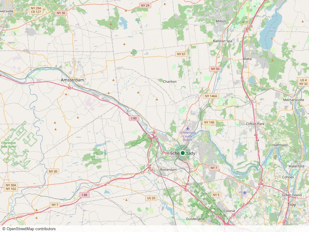 Map of the Schenectady junk car pickup coverage area