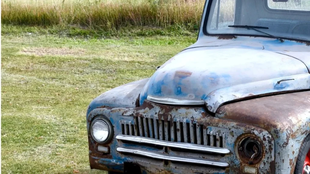 Older pickup truck on a roadway