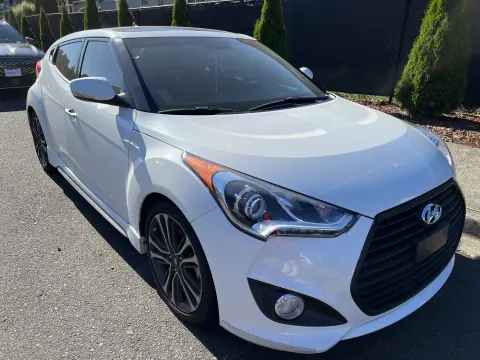 White 2016 Hyundai Veloster Turbo photographed after purchase by CashSellCar in Ohio
