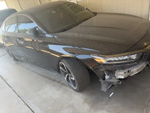 Black 2019 Honda Accord Sport with front-end damage purchased by CashSellCar in Ohio