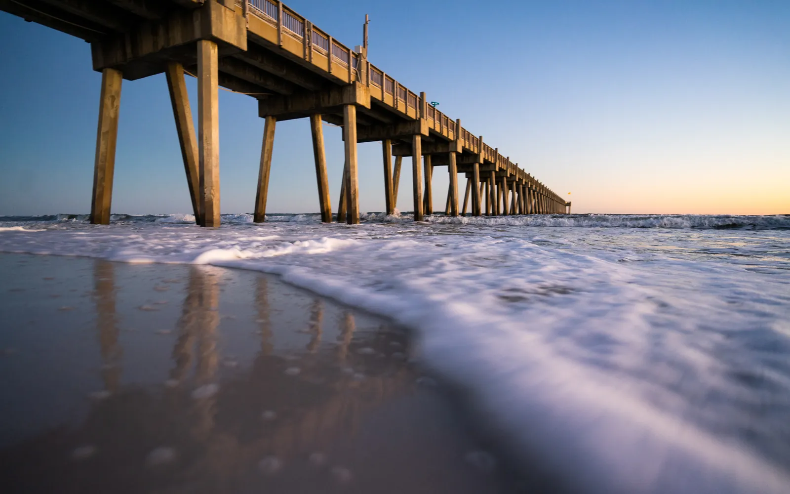 Gulf of Mexico fishing pier at sunset on the Florida Panhandle