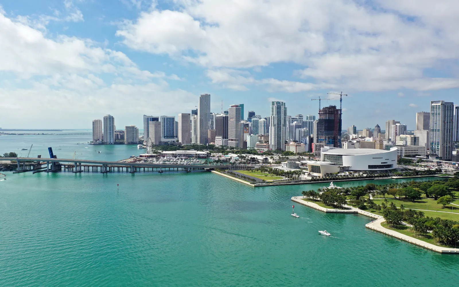 Downtown Miami across Biscayne Bay, Florida
